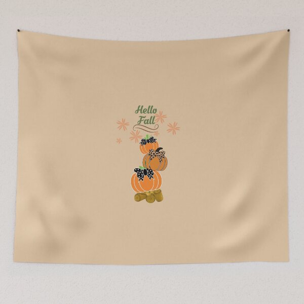 Item preview, Hello Fall Cute Stacked Pumpkins falling Down designed and sold by LanaDevon.