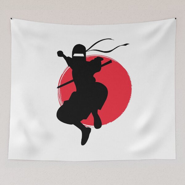 Item preview, Japanese Martial Art - Ninja with Sword Jumping Action Pose  designed and sold by LoveSeasonz.