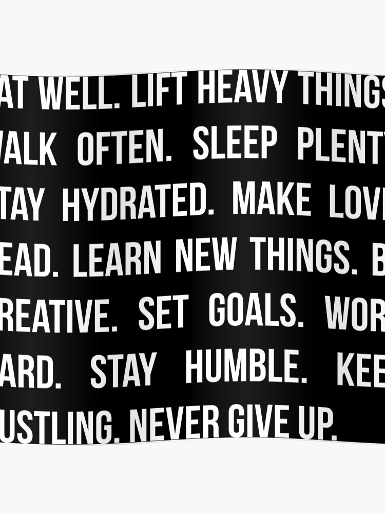 Keep Hustling Never Give Up Motivational Words Poster - 