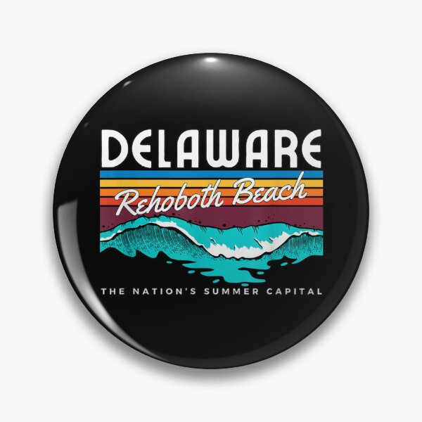 Item preview, Delaware Rehoboth Beach Retro Surf Beach Sunrise White Text designed and sold by Jackwidforss.