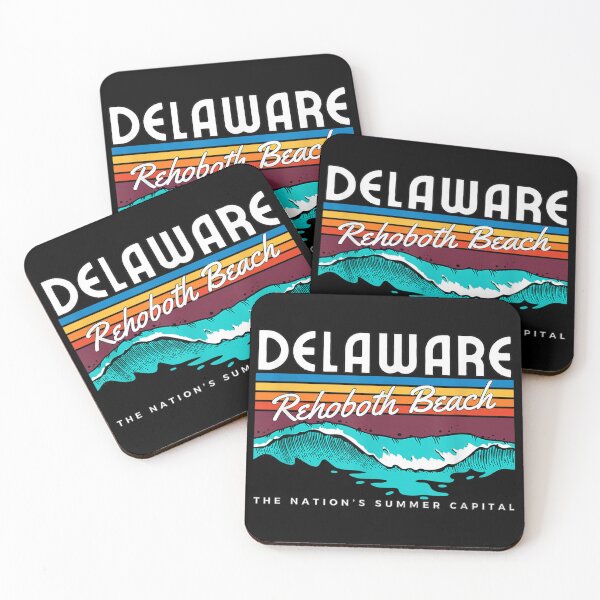 Item preview, Delaware Rehoboth Beach Retro Surf Beach Sunrise White Text designed and sold by Jackwidforss.
