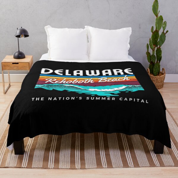 Item preview, Delaware Rehoboth Beach Retro Surf Beach Sunrise White Text designed and sold by Jackwidforss.