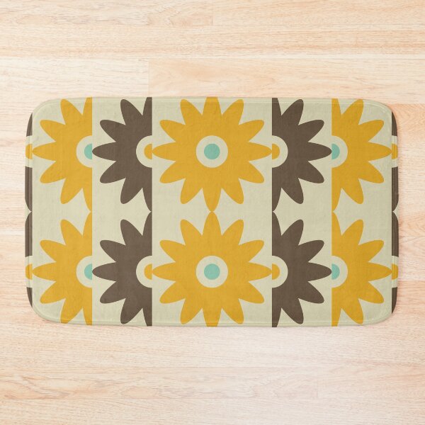 Item preview, Blomma, Bold Vintage 60s Flower Pattern in Retro Color Style designed and sold by BesanoStyle.