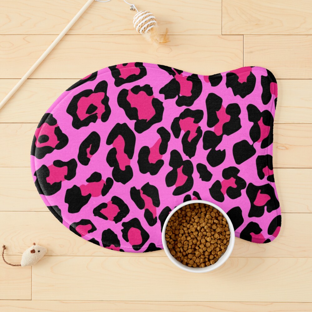 Hot Pink Leopard Print Pet Mat