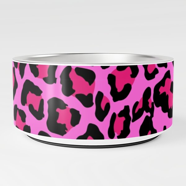 Hot Pink Leopard Print Pet Bowl