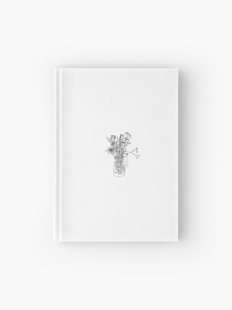 Aesthetic Flower Drawing Hardcover Journal By Marcodarvish