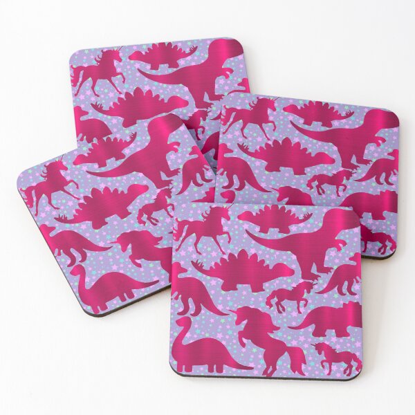 Item preview, Pink unicorns and dinosaurs pattern designed and sold by KCAbdelnour.