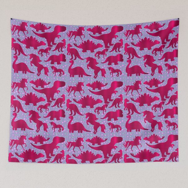 Item preview, Pink unicorns and dinosaurs pattern designed and sold by KCAbdelnour.