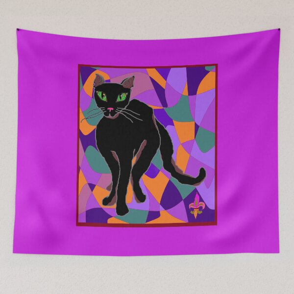 Item preview, Black Kitty by the Stained Glass Window designed and sold by judy snyder.