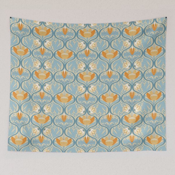 Item preview, Victorian Era Florals No.11 [Casper + Cadmium Orange] CP22082k designed and sold by Carina Parry Studios.