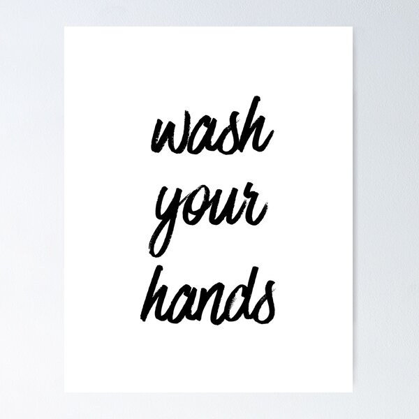 Item preview, WASH YOUR HANDS bathroom typographic art designed and sold by SSD-Martina.