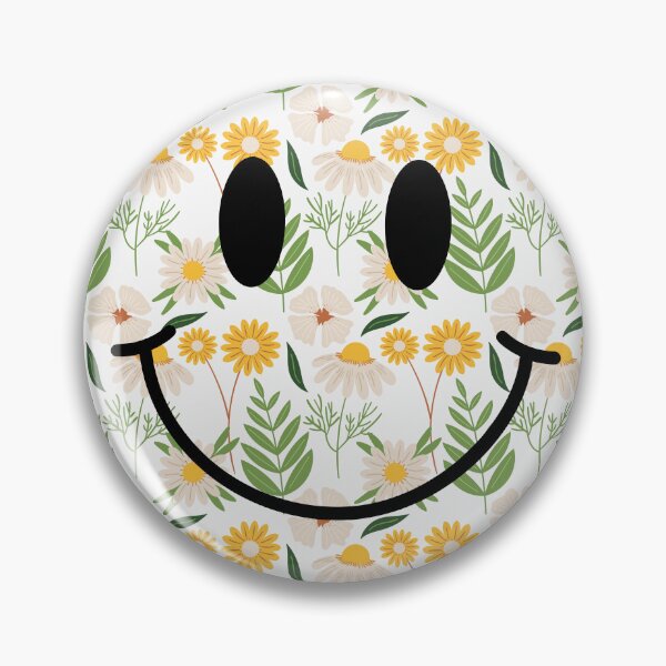 Artikelvorschau, florales Smiley-Gesicht entworfen und verkauft von FawnsStickers.