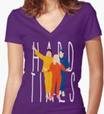 hard times Women's Fitted V-Neck T-Shirt