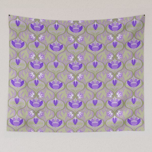 Item preview, Victorian Era Florals No.12 [Thistle Green and Pale Purple] CP22082l designed and sold by Carina Parry Studios.