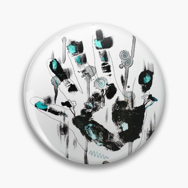 Item preview, Black and Teal Abstract Handprint designed and sold by korynaq.