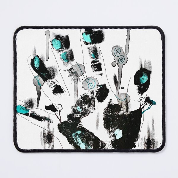 Item preview, Black and Teal Abstract Handprint designed and sold by korynaq.