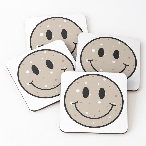 Item preview, brown spotted smiley face designed and sold by FawnsStickers.