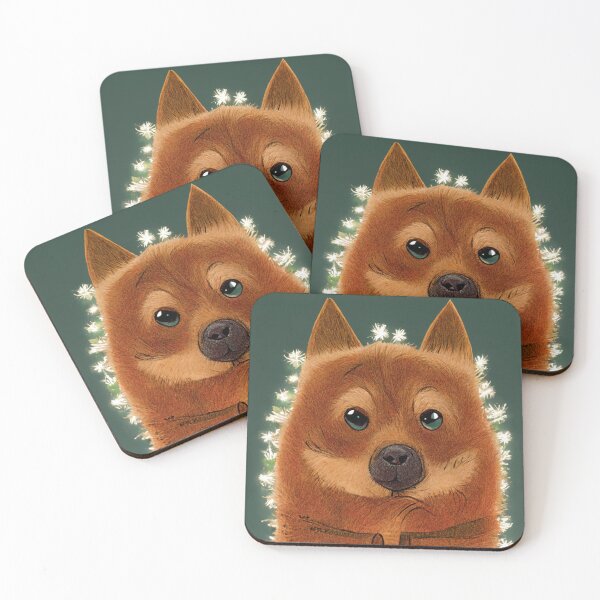 Item preview, Finnish Spitz Dog Christmas Cartoon Style Cute Spitz designed and sold by Weirdarto.