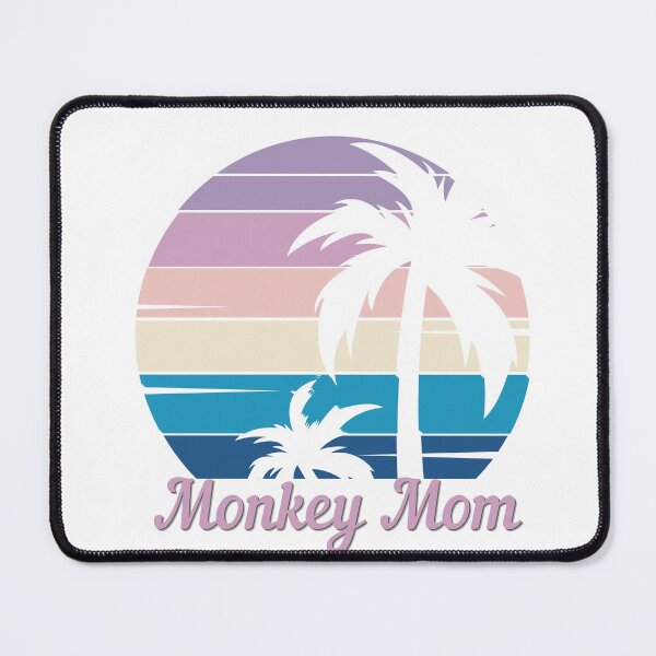 Item preview, Monkey Mom - Vintage Palm Tree Sunset,  Good Vibes, Self Love  designed and sold by Sun Sand & Sea Art.