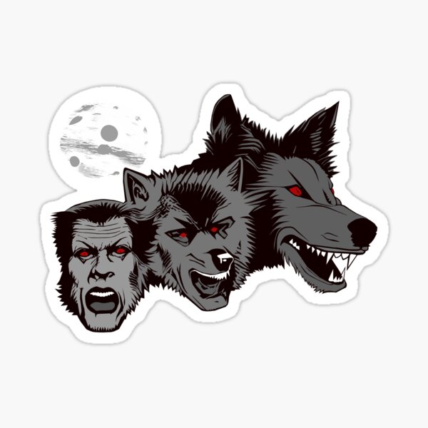"Full Moon Werewolf Change" Sticker for Sale by belladonnadread Redbubble