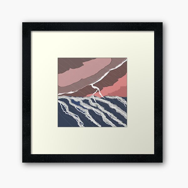 Raining Wave Framed Art Print