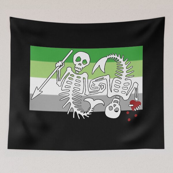 Item preview, OFMD season 2 aromantic pride mermaid pirate flag Blackbeard Stede Bonnet flag designed and sold by Theoldgirl900.