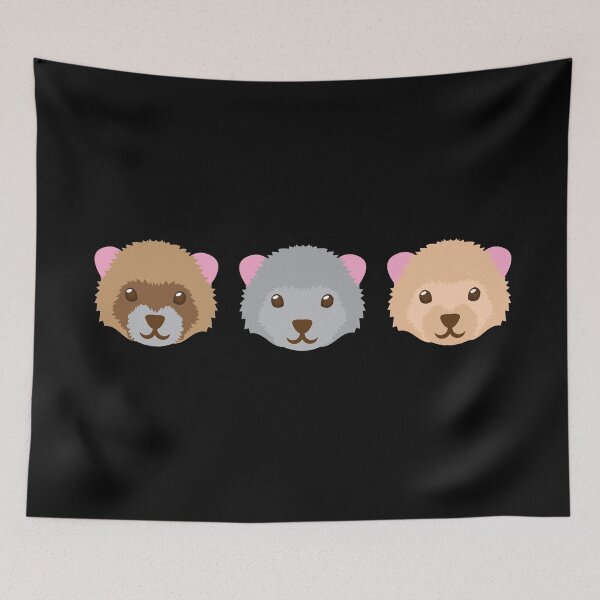 Item preview, Three cute ferret faces designed and sold by jazzydevil.