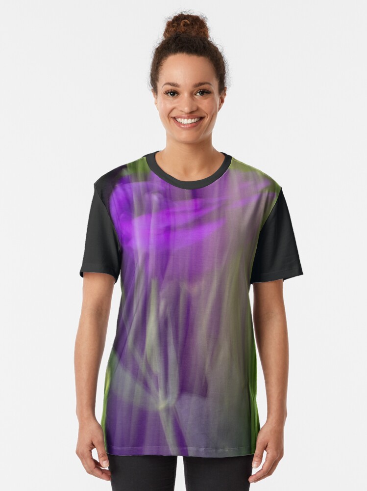 Alternate view of Fleur Blur-Abstract Purple Flower Photo Graphic T-Shirt