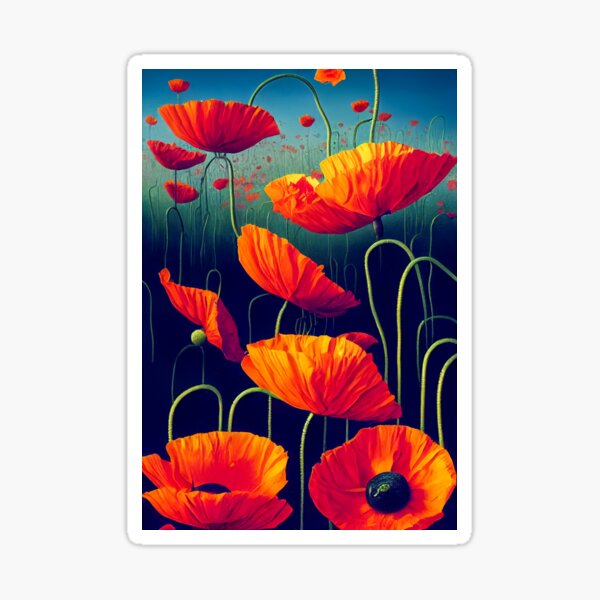Item preview, Beautiful Surreal Red Poppies designed and sold by The Oracle of Surrealism Sublime Consciousness.