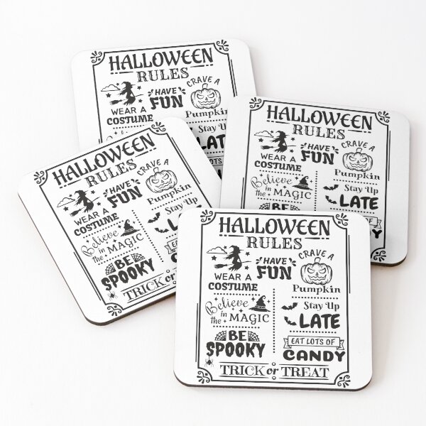 Item preview, Halloween Rules Sign, Trick or Treat Item, Vintage Farmhouse Halloween Decor designed and sold by praewapy.
