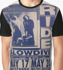 Ride, Slowdive- Shoegaze Tour Poster Graphic T-Shirt