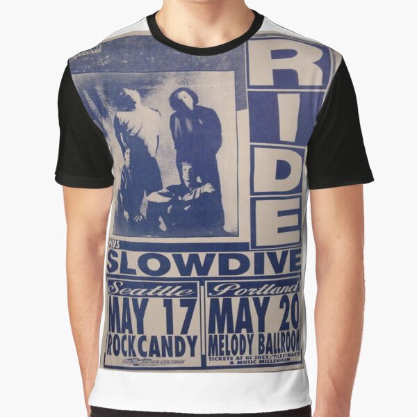 Ride, Slowdive- Shoegaze Tour Poster Graphic T-Shirt