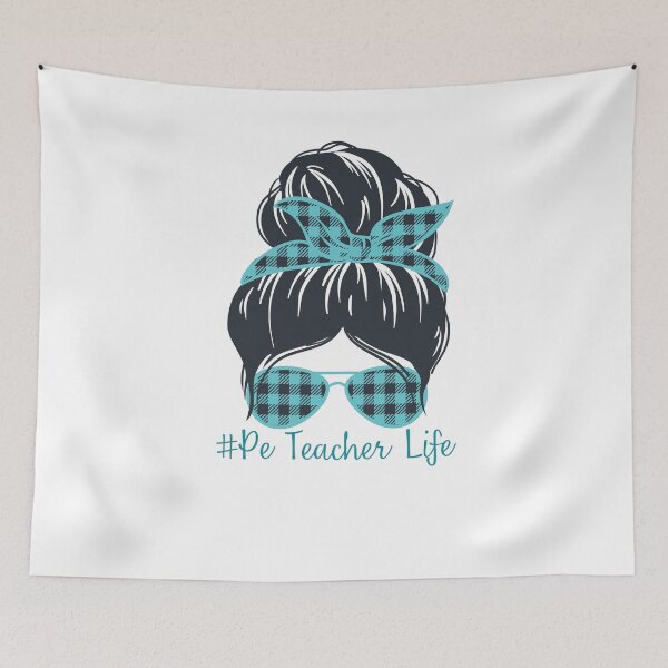 Item preview, PE Teacher Messy Bun Lifes Hair Glasses Funny designed and sold by byrne-ma.