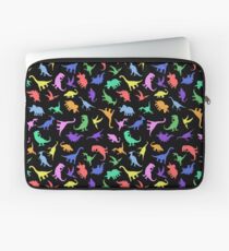 Spaß Dinosaurier-Muster (schwarzer Hintergrund) Laptoptasche