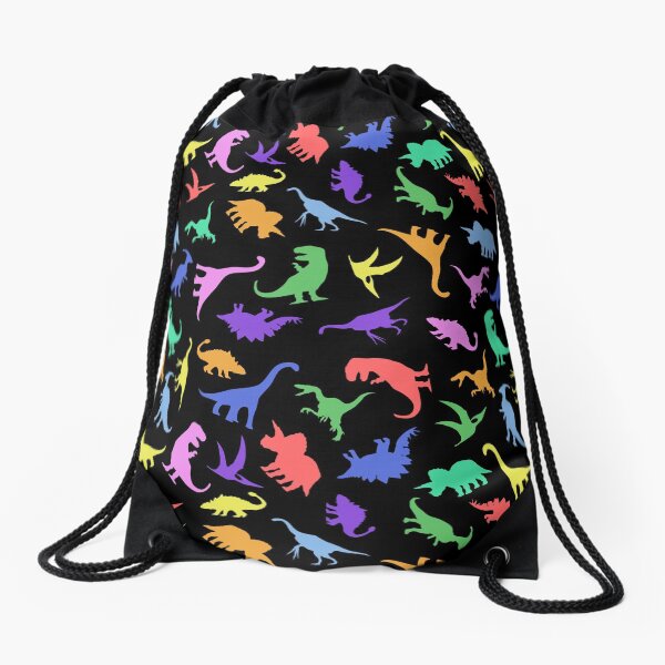 Aperçu de l'œuvre Motif de dinosaure amusant (fond noir) créée et vendue par jezkemp.