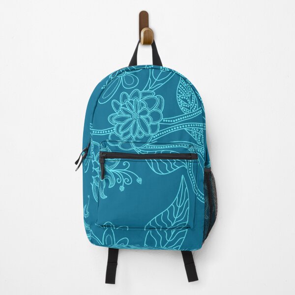 Item preview, Aqua String of Pearl Flowers on Teal designed and sold by Suziness Designs.
