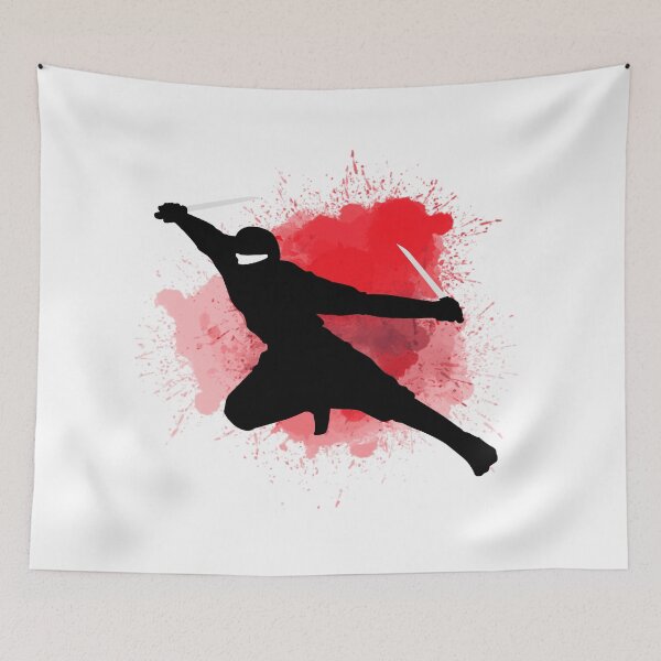Item preview, Japanese Martial Arts - Ninja Holding Double Sword Knee Bent Pose  designed and sold by LoveSeasonz.