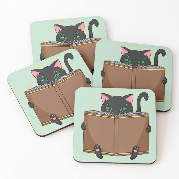 Item preview, Cat Reading Book  designed and sold by Natsukittyart.