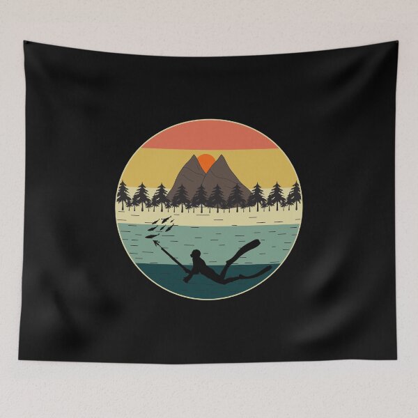 Item preview, Spearfishing Spearfisher Spearfisherman Fishing Vintage Retro designed and sold by TastefulTees.