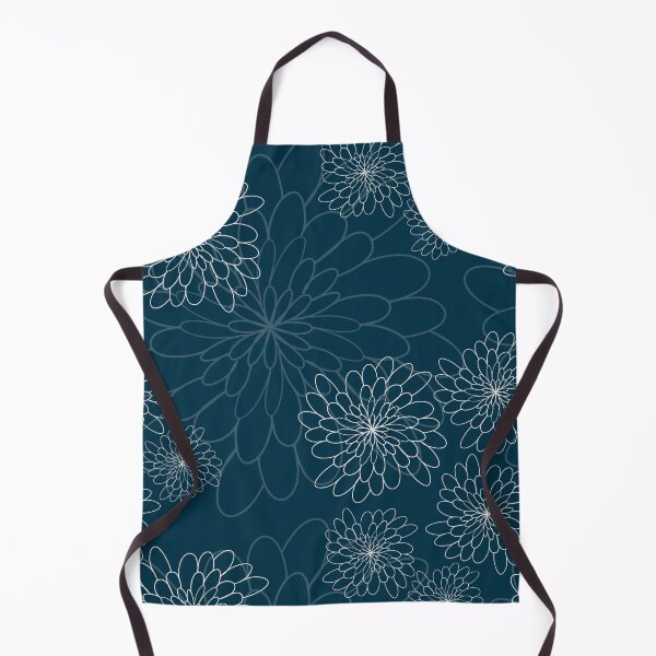 Artikelvorschau, Weiße Blumen auf Blaugrün entworfen und verkauft von Suziness Designs.