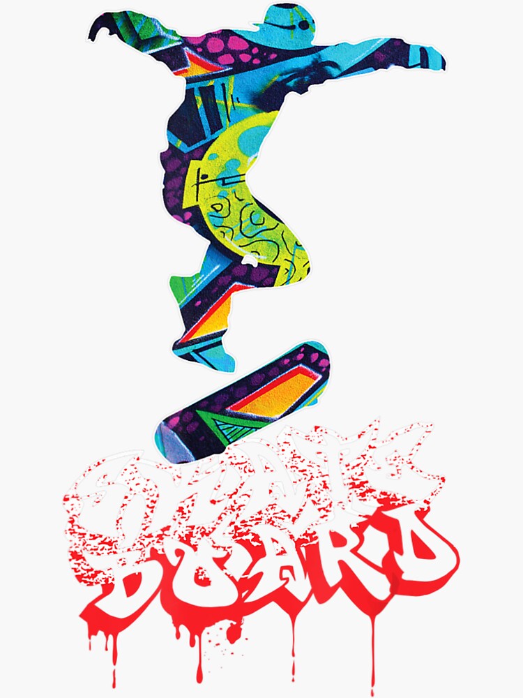 "Skateboard Graffiti Style Skater Boys Teens Skateboarder" Sticker for