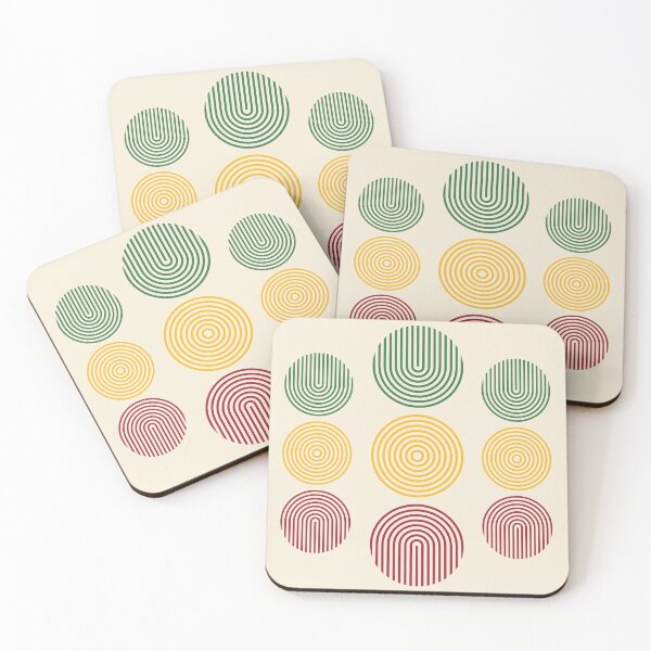 Item preview, Line art Rasta colors geometric circles designed and sold by WordStruggle.