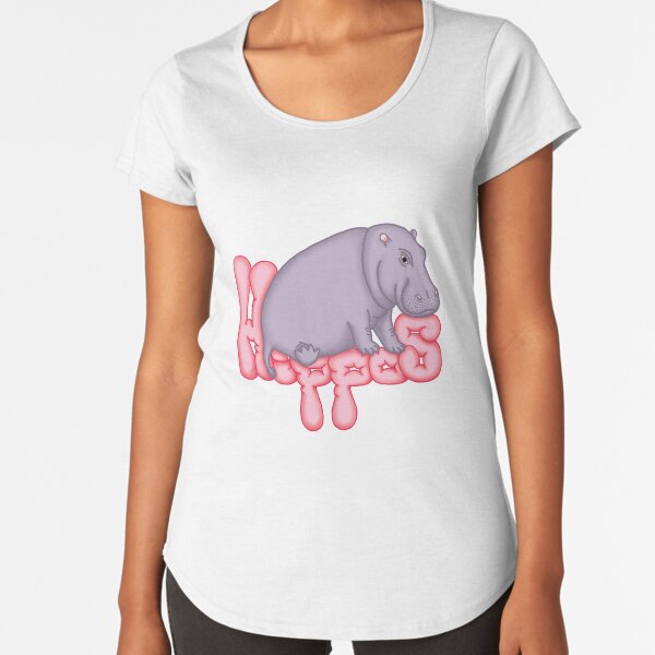 Squashy Hippo - Cerise Premium Scoop T-Shirt