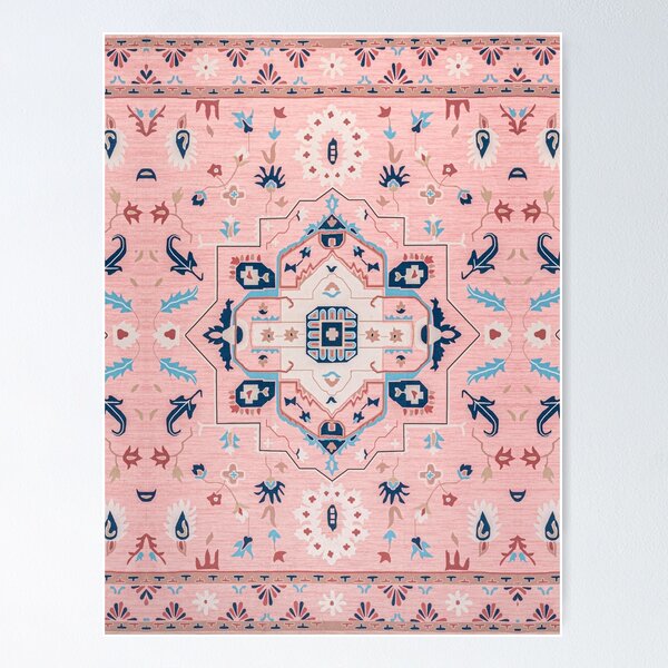 N28 - Anthropologie Traditional Moroccan Style Pink Texture Yoga Mat by  Arteresting Official