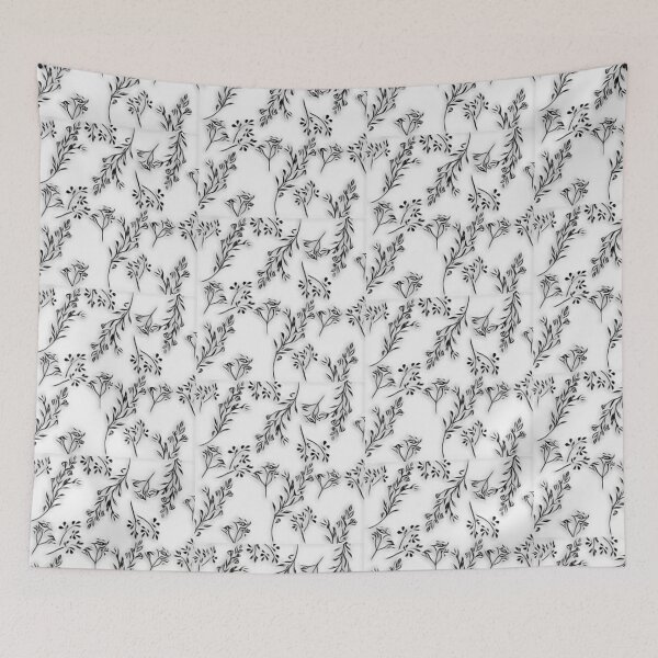 Item preview, flores en blanco y negro designed and sold by RetroPalmTree.