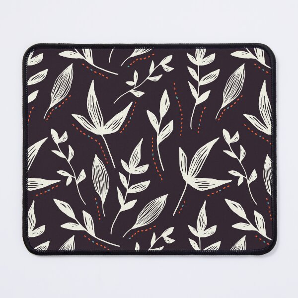 Item preview, Cute Botanical Leaves Pattern Print in Black White and Orange designed and sold by artis-expressio.