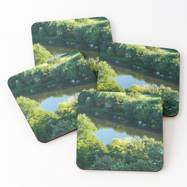Item preview, Framed Fluidity - Maritsa River Verdant Riverbanks from Above designed and sold by Georgia Mizuleva.