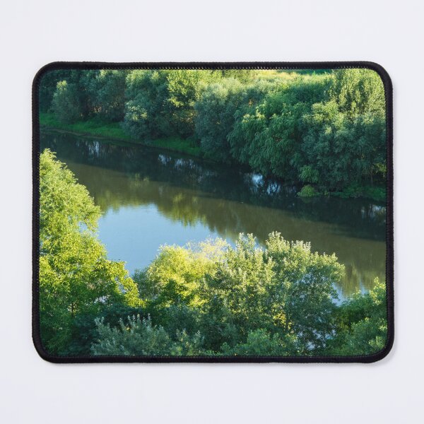 Item preview, Framed Fluidity - Maritsa River Verdant Riverbanks from Above designed and sold by Georgia Mizuleva.