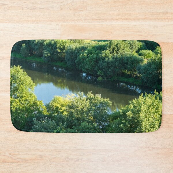 Item preview, Framed Fluidity - Maritsa River Verdant Riverbanks from Above designed and sold by Georgia Mizuleva.