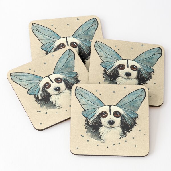 Item preview, Papillon Dog Christmas Cartoon Style Cute Butterfly Ears designed and sold by Weirdarto.